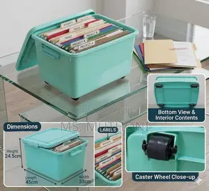 Mobile File Organizer Box With Wheels