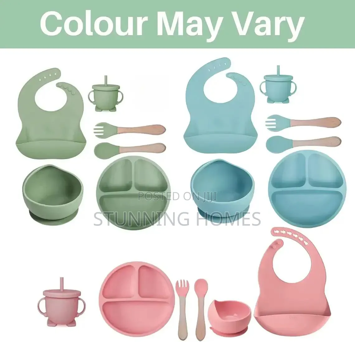Kids Silicone Suction Feeding Plates Set