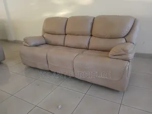 Premium 7 Seater Cream Recliner Sofa Set.