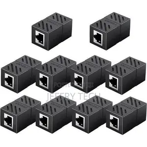 10pcs Ugreen RJ45 Ethernet Extender Coupler, Black (1YR WRTY)