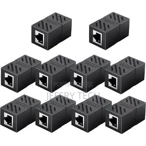 10pcs Ugreen RJ45 Ethernet Extender Coupler, Black (1YR WRTY)