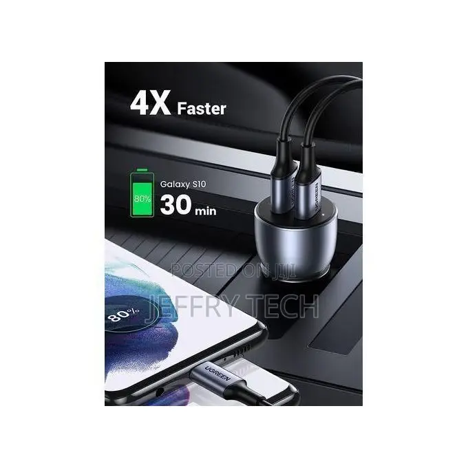 Ugreen 36W Fast Car Charger Adapter (1YR WRTY