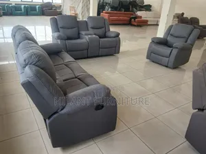 Gray Modern Fabric 6-Seater Imported Recliner Sofa