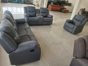 Gray Modern Fabric 6-Seater Imported Recliner Sofa