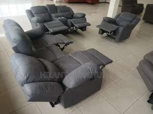 Gray Modern Fabric 6-Seater Imported Recliner Sofa