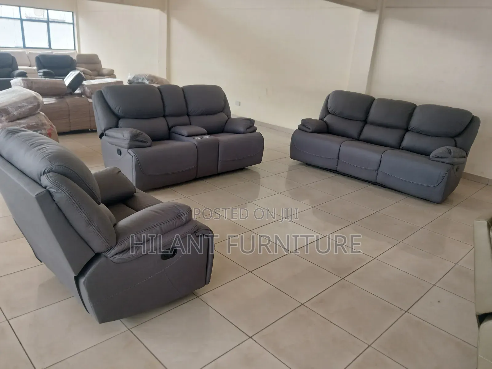Grey Prestige 6-Seater Recliner Sofa Set
