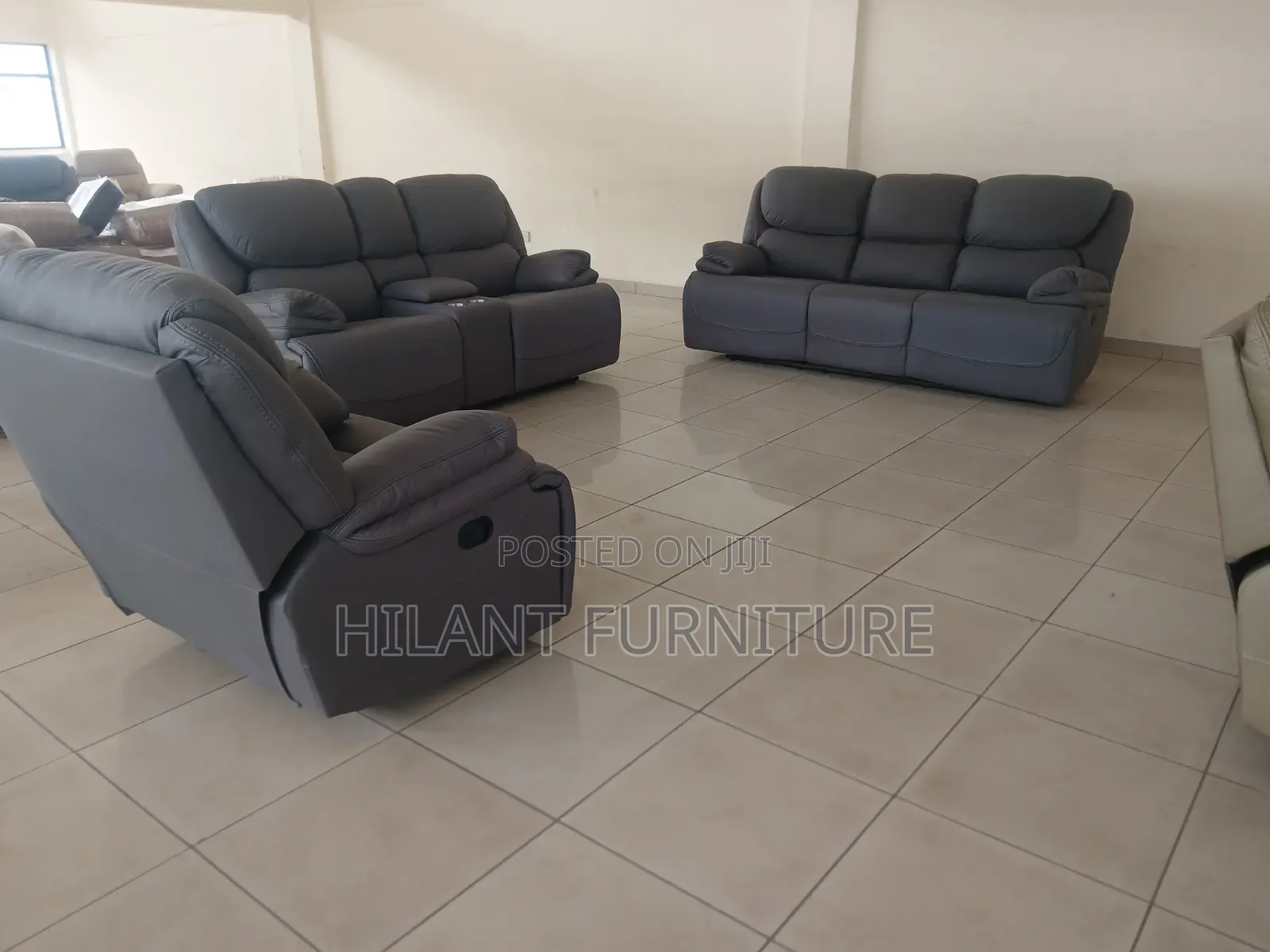 Grey Prestige 6-Seater Recliner Sofa Set