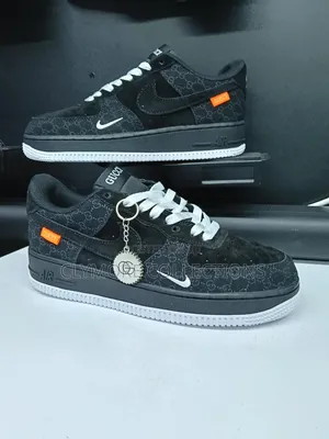 ​Men's Nike Air Force 1 Low X Gucci Custom Black Sneakers Sizes 42, 44