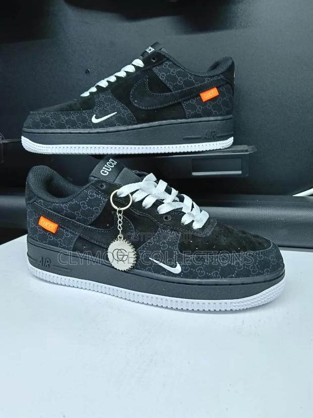 ​Men's Nike Air Force 1 Low X Gucci Custom Black Sneakers Sizes 42, 44