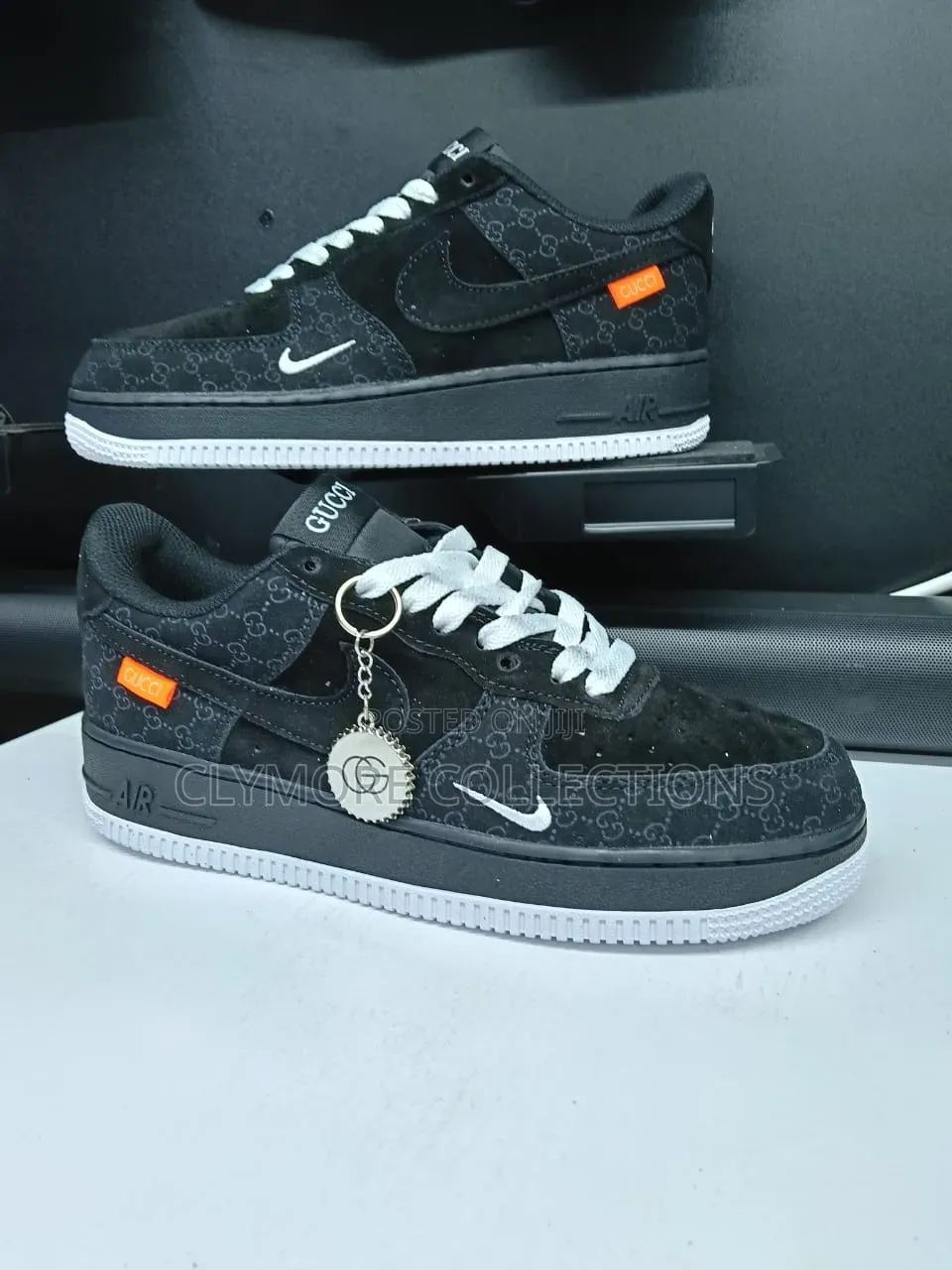 ​Men's Nike Air Force 1 Low X Gucci Custom Black Sneakers Sizes 42, 44
