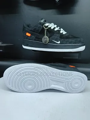 ​Men's Nike Air Force 1 Low X Gucci Custom Black Sneakers Sizes 42, 44