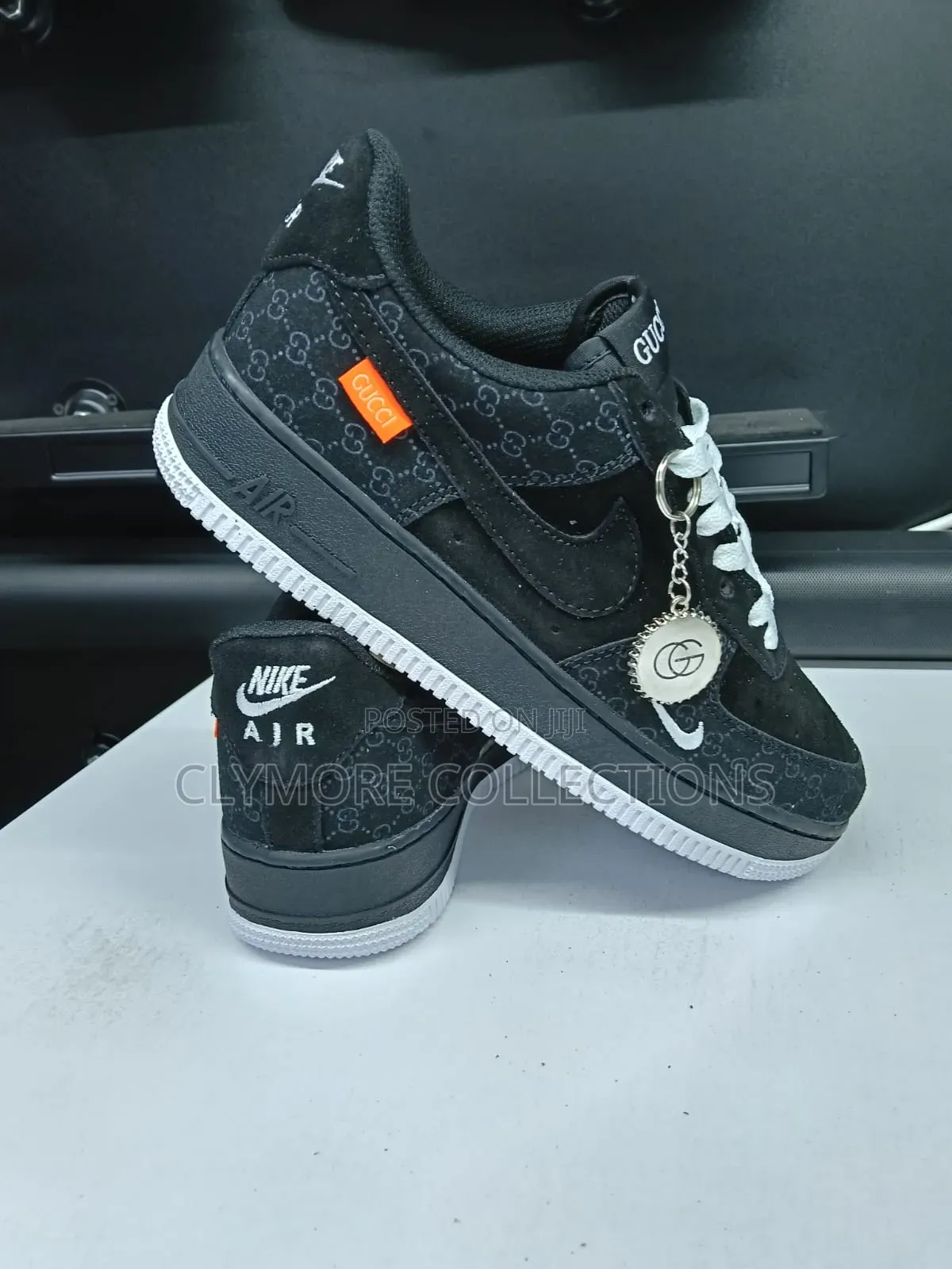 ​Men's Nike Air Force 1 Low X Gucci Custom Black Sneakers Sizes 42, 44
