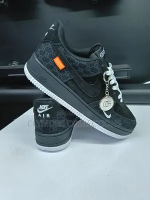 ​Men's Nike Air Force 1 Low X Gucci Custom Black Sneakers Sizes 42, 44