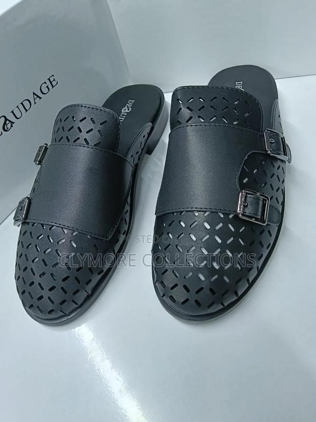 Men's Deaudage Double Monk Strap Leather Mules – Sizes 39 to 45