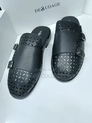Men's Deaudage Double Monk Strap Leather Mules – Sizes 39 to 45
