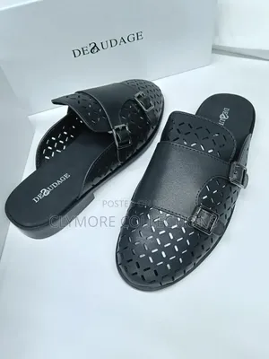 Men's Deaudage Double Monk Strap Leather Mules – Sizes 39 to 45