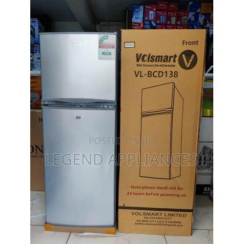 VOLSMART 138L Double Door Fridge Compact Direct Cool,SILVER - main view