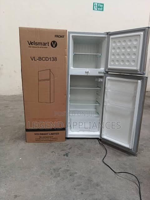 VOLSMART 138L Double Door Fridge Compact Direct Cool,SILVER - thumbnail 2