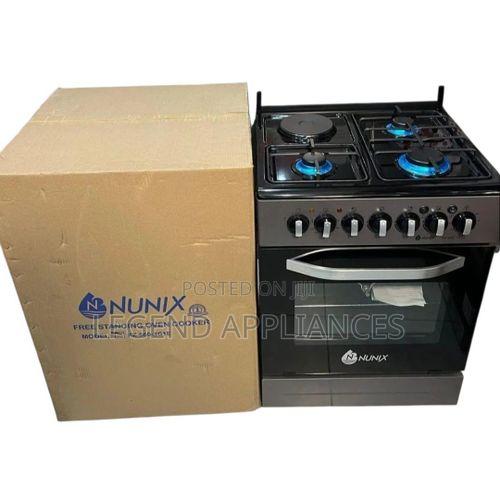Nunix 60*60 ,3 Gas Jet Burners +1 Rapid Plate, Free Standing Cooker