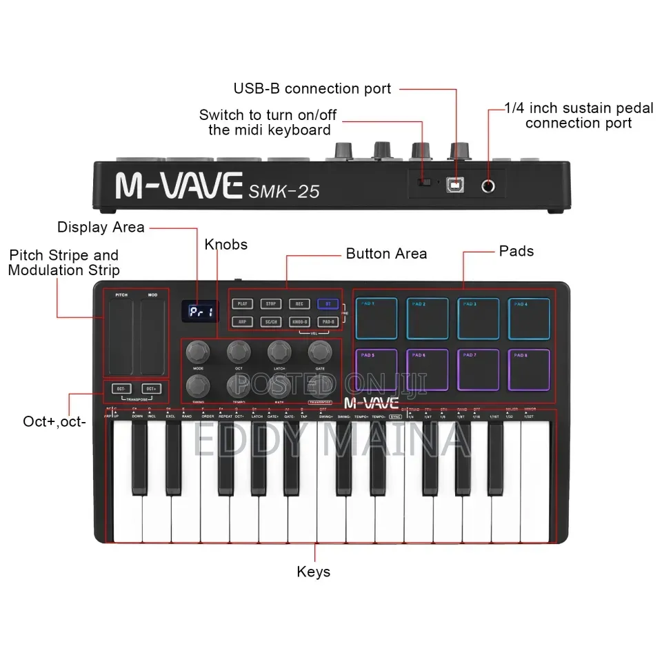 M-Vave SMK-25 Midi Controller