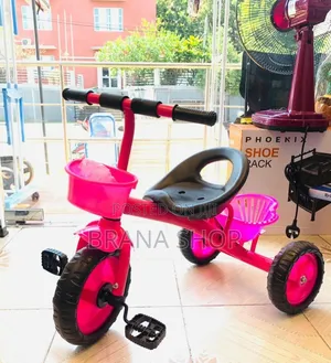 Kids Tricycle With Basket – Pink