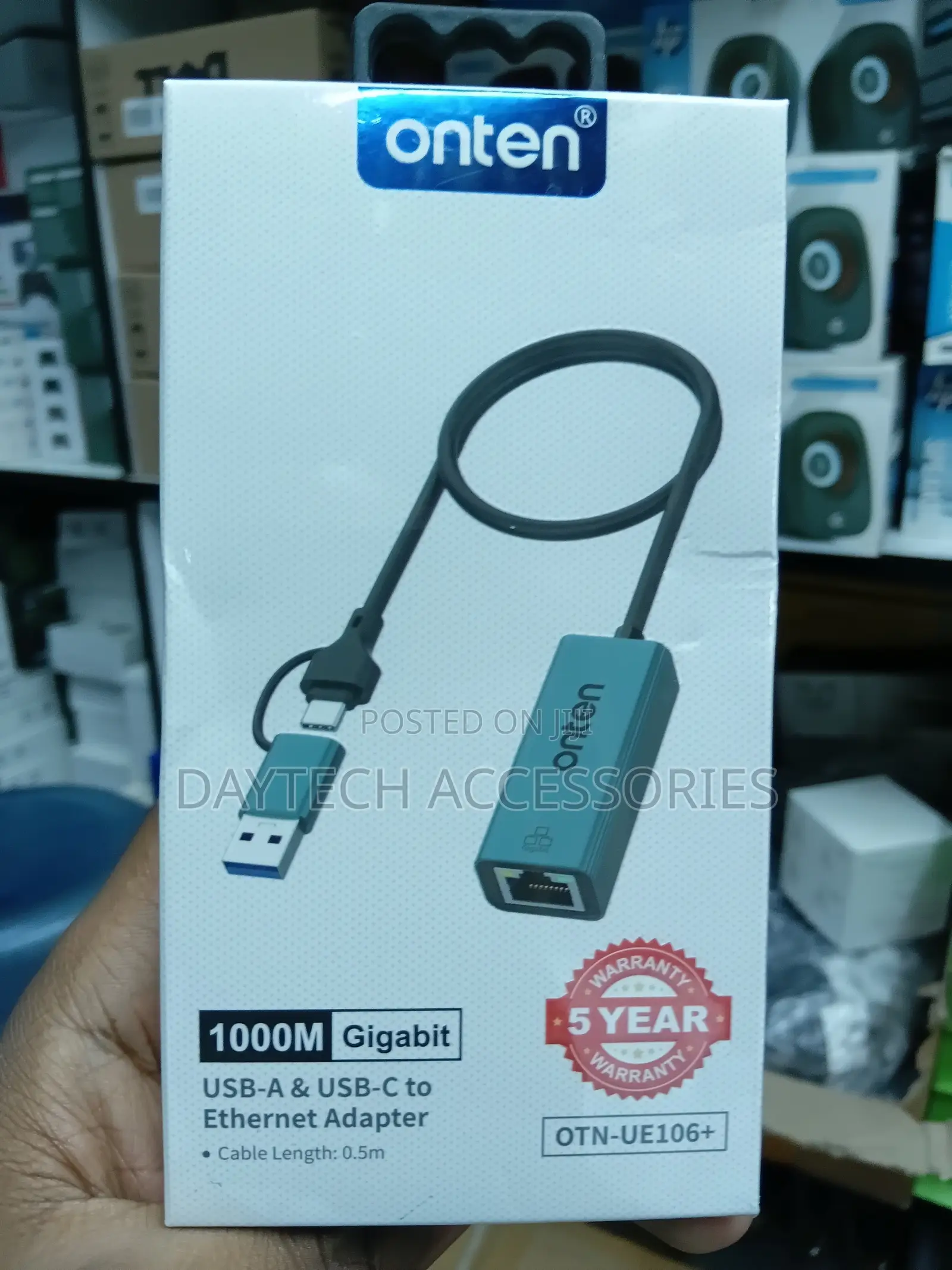 Onten OTN-UE106+ USB-A USB-C to Gigabit Ethernet Adapter
