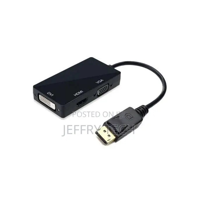 3 in 1 Display Port to Hdmi Dvi Vga Cable 1080p Adapter