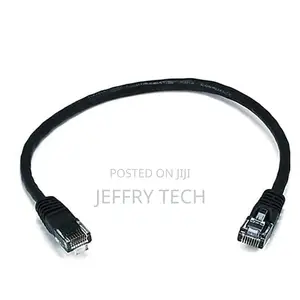 Black RJ45 LAN Network Cable – 0.5m