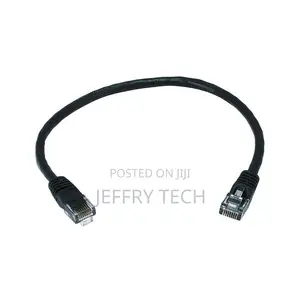 Black RJ45 LAN Network Cable – 0.5m