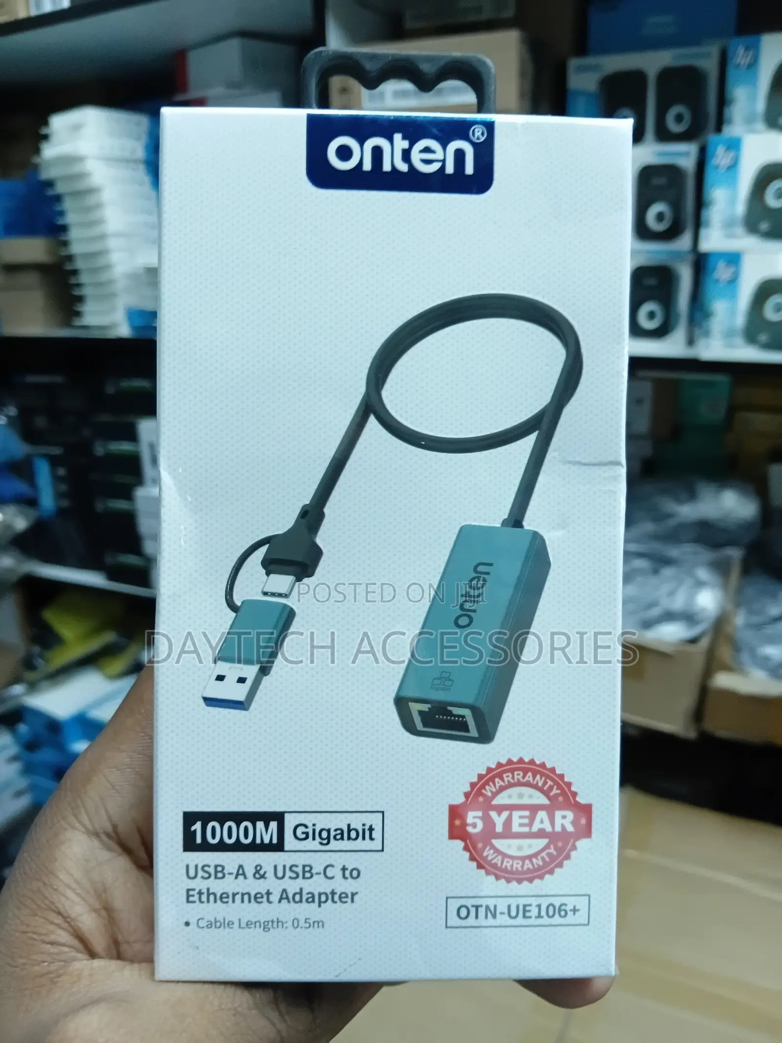 Onten USB-A/USB-C to Ethernet Adapter | OTN-UE106