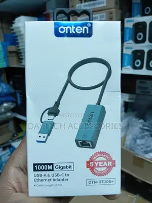 Onten Universal USB-A/USB-C to Ethernet Adapter.