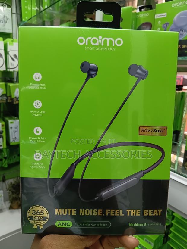 Oraimo Necklace 5 Wireless ANC Neckband Earphones - Black