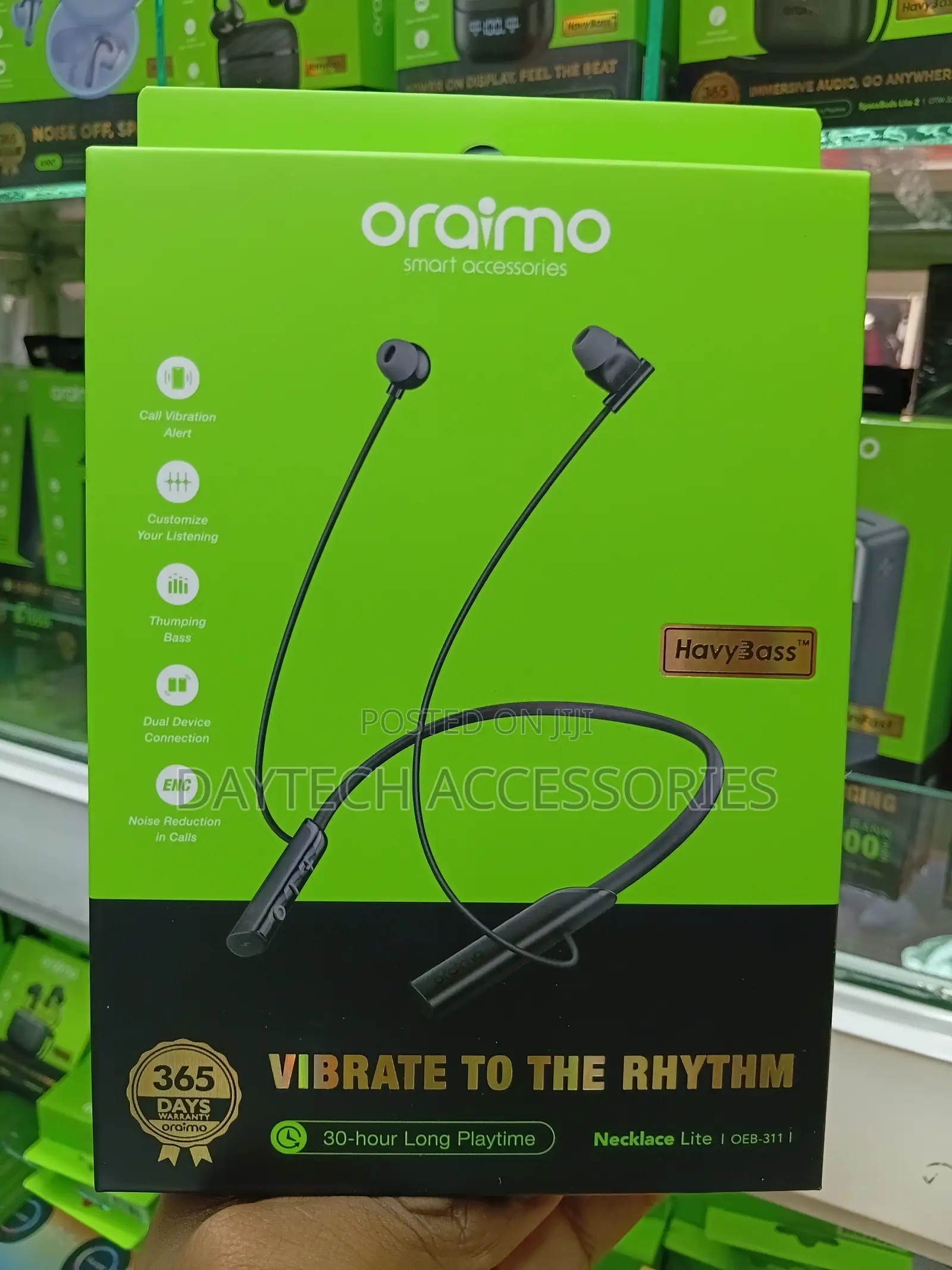 Oraimo Necklace Lite OEB-311 Neckband Wireless Earphone - Black