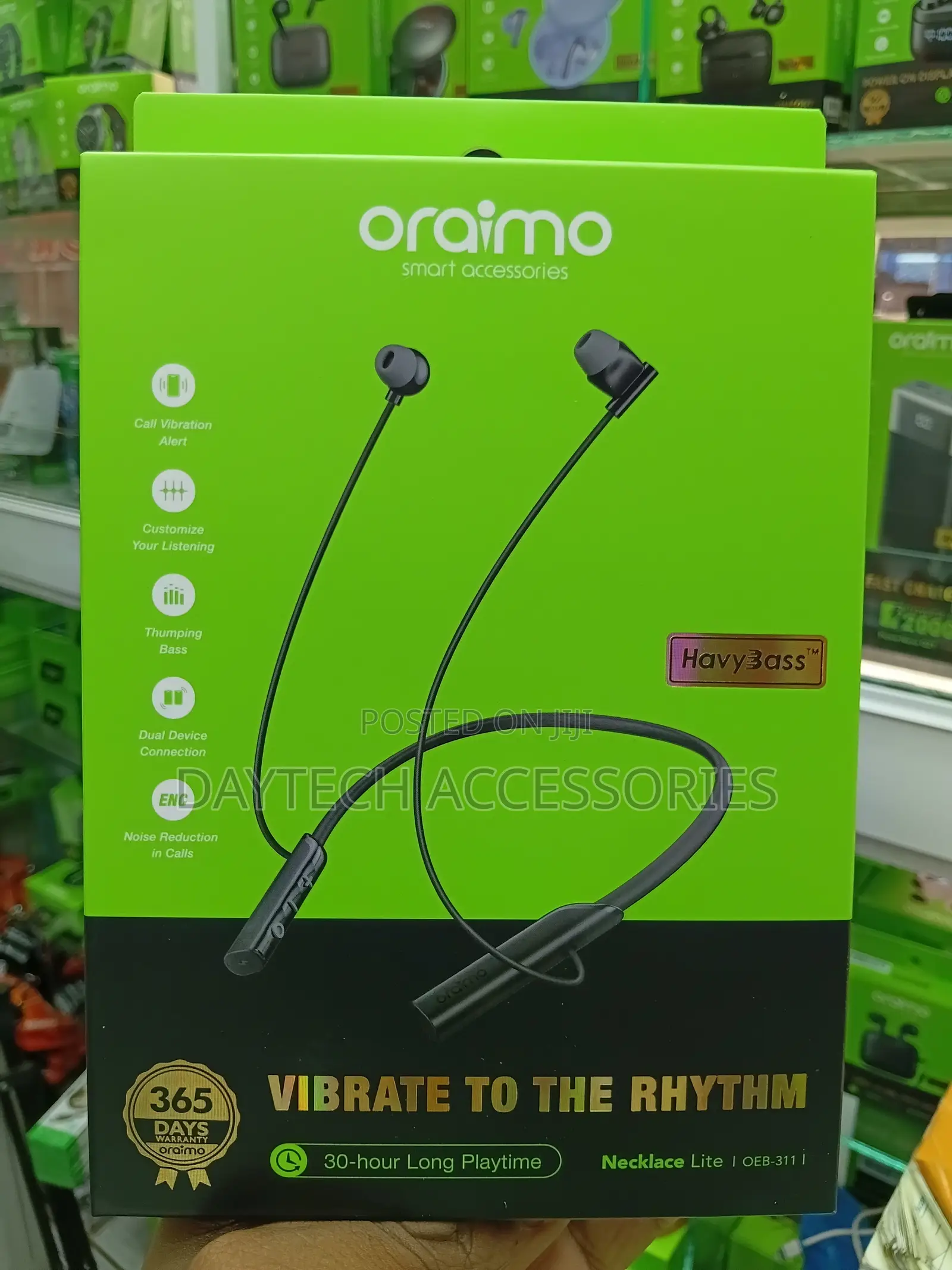 Oraimo Necklace Lite OEB-311 Neckband Wireless Earphone - Black