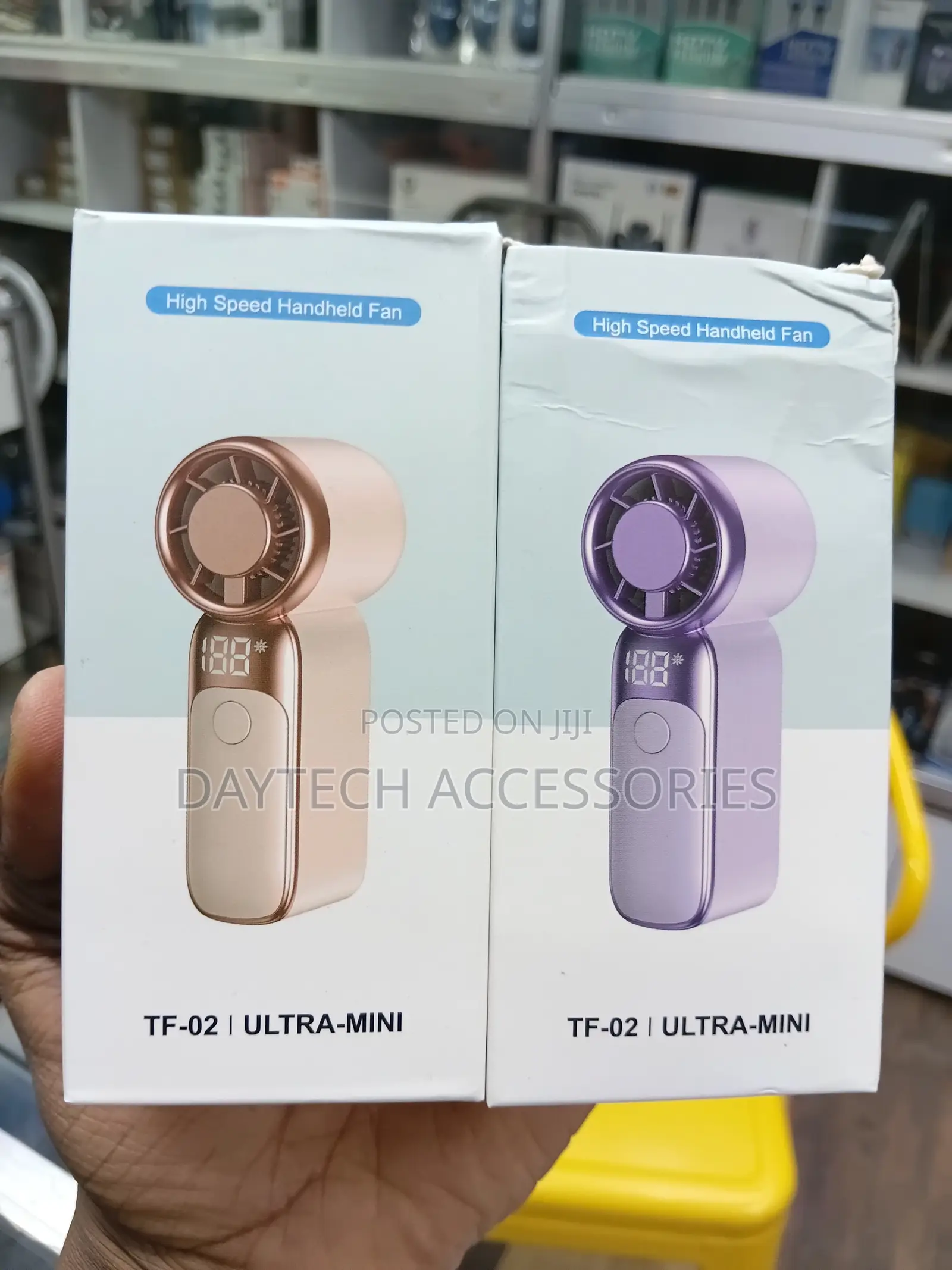 TF-02 Ultra-Mini High Speed Handheld Fans in Rose Gold and Purple