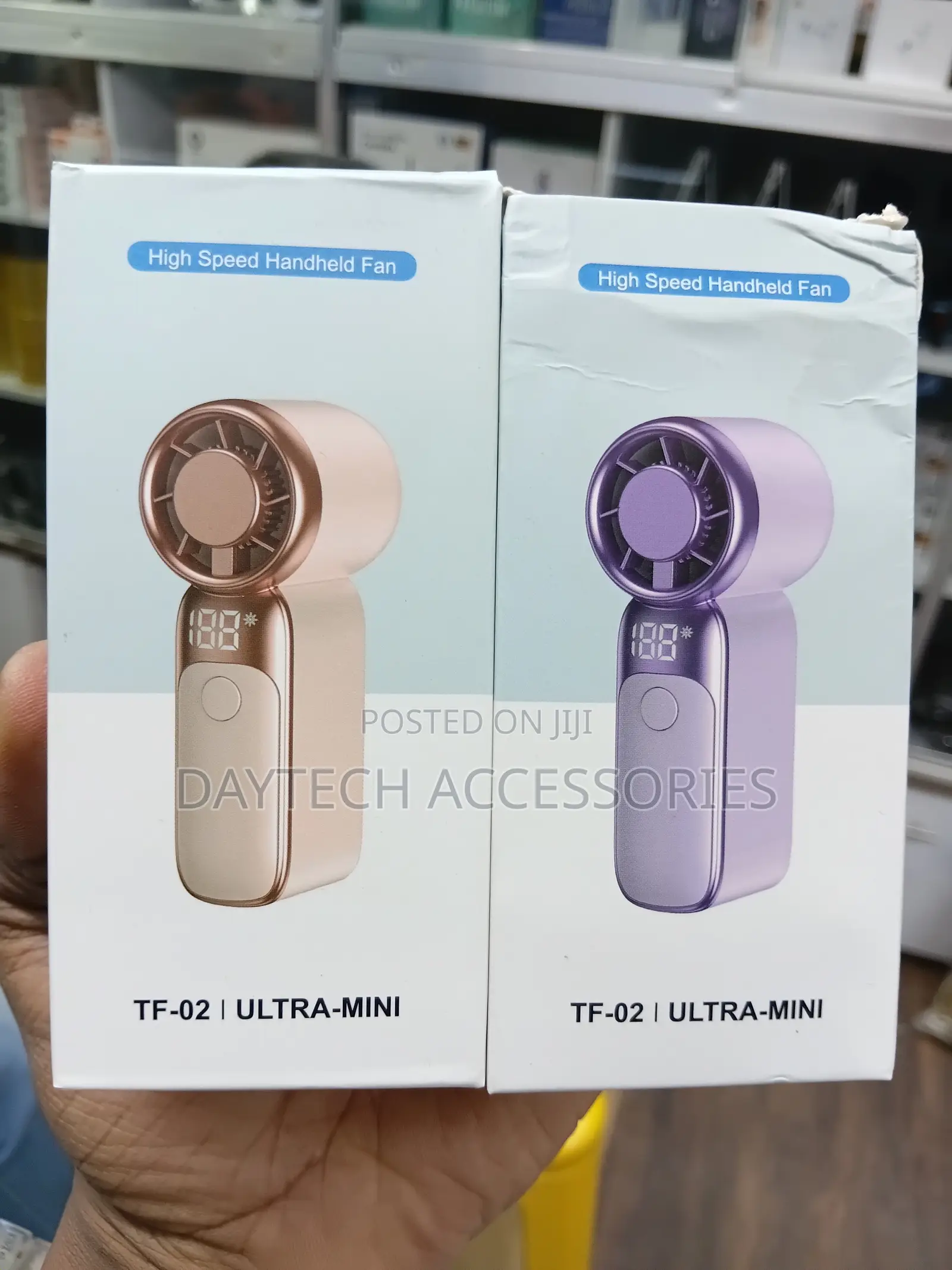 TF-02 Ultra-Mini High Speed Handheld Fans in Rose Gold and Purple