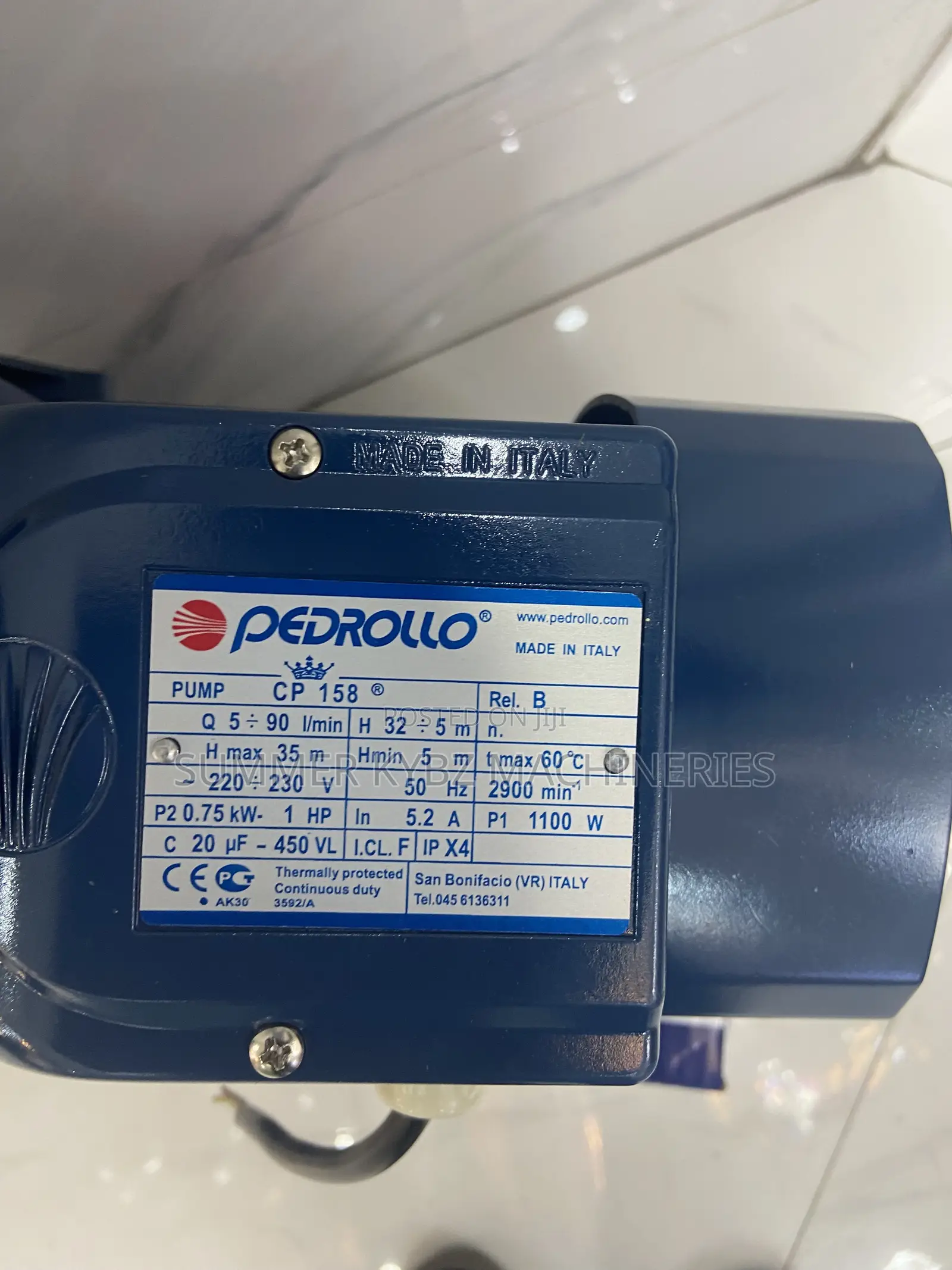 A Pedrollo CP 158 Centrifugal Electric Water Pump 1(HP)