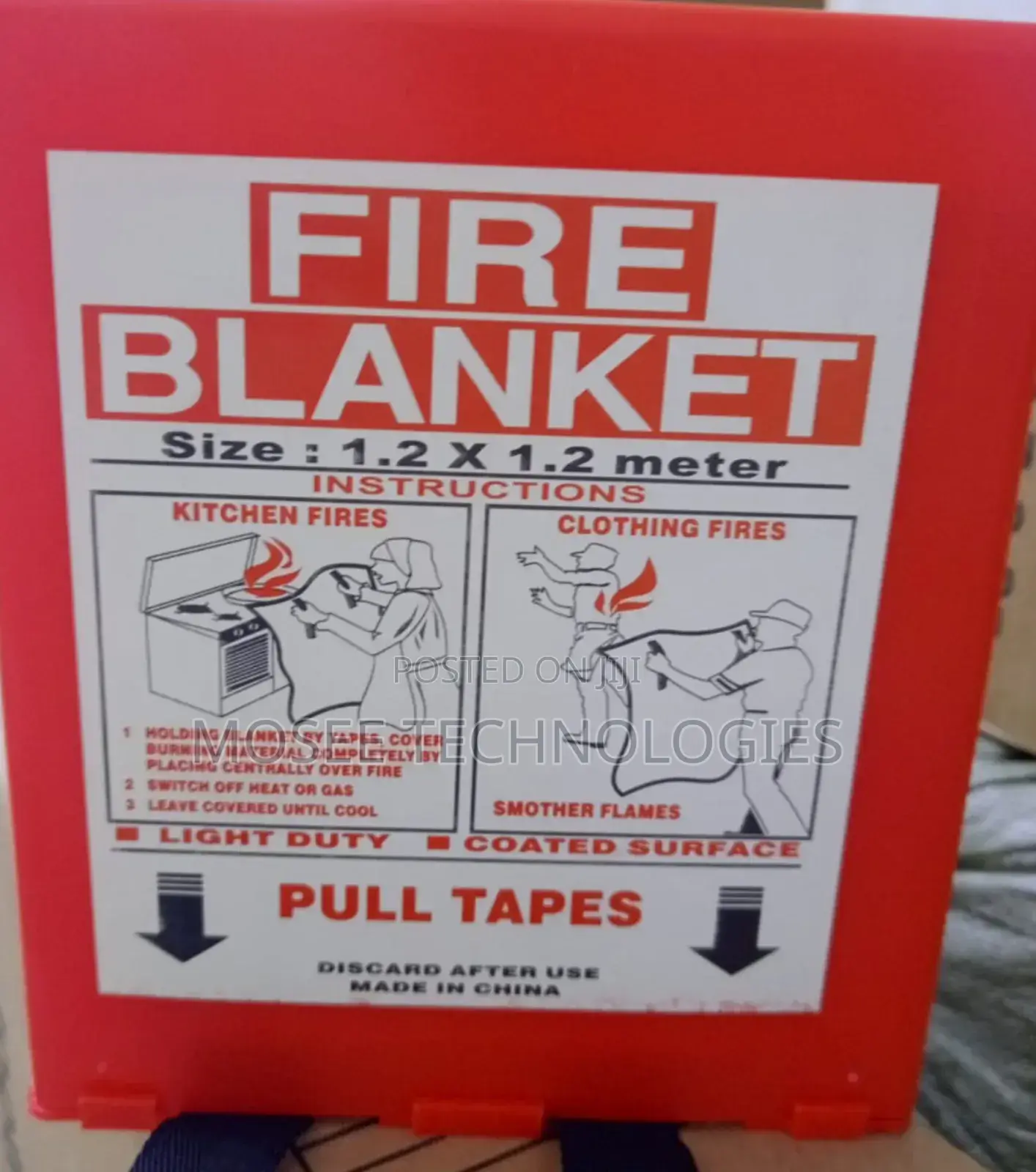 1.2M × 1.2M Emergency Fire Blanket for Kitchen & Clothing Fires