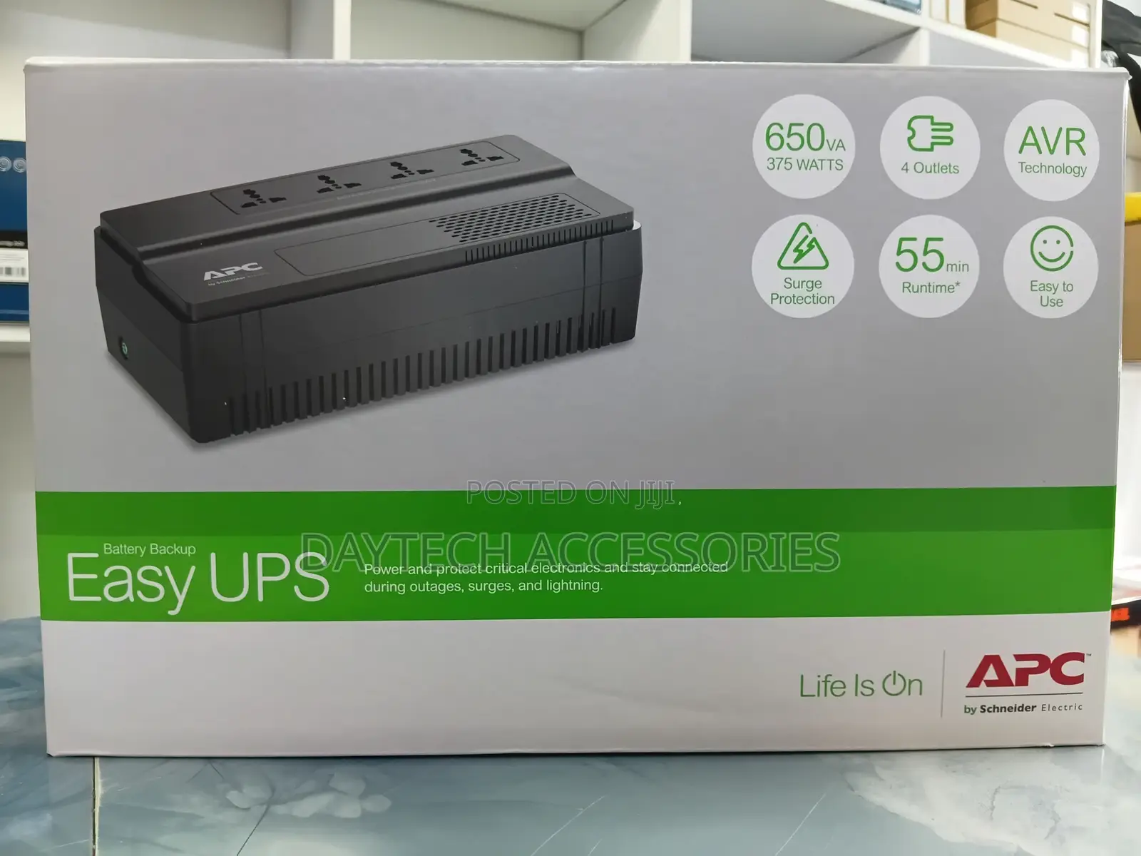 APC Easy UPS 650VA (BV650I-MS) Provides 375W of Battery Backup.