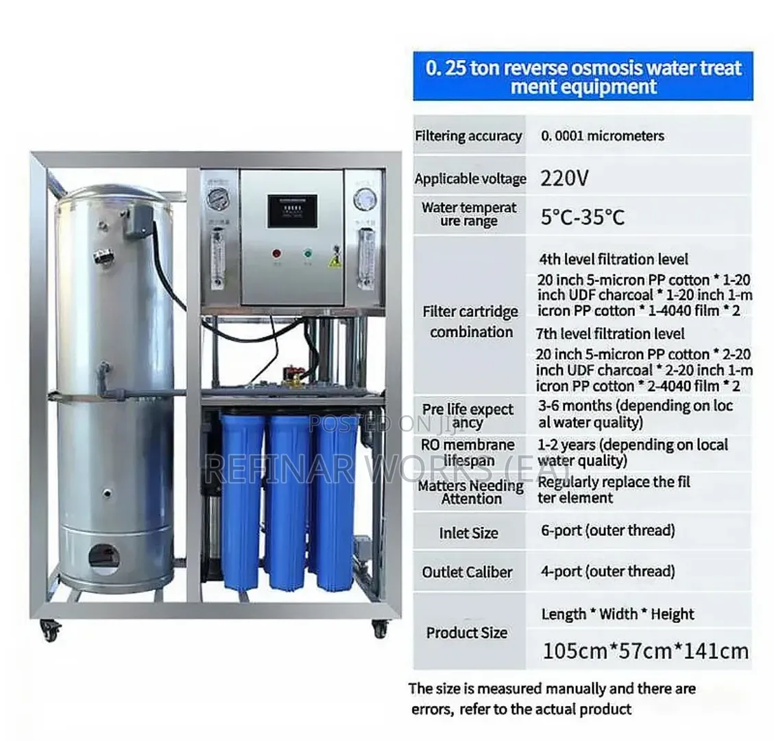 Factory Staff Drinking Water RO Purifier 250 LPH