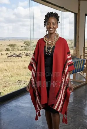 The Mara Patterned Ruana Shawl / Poncho