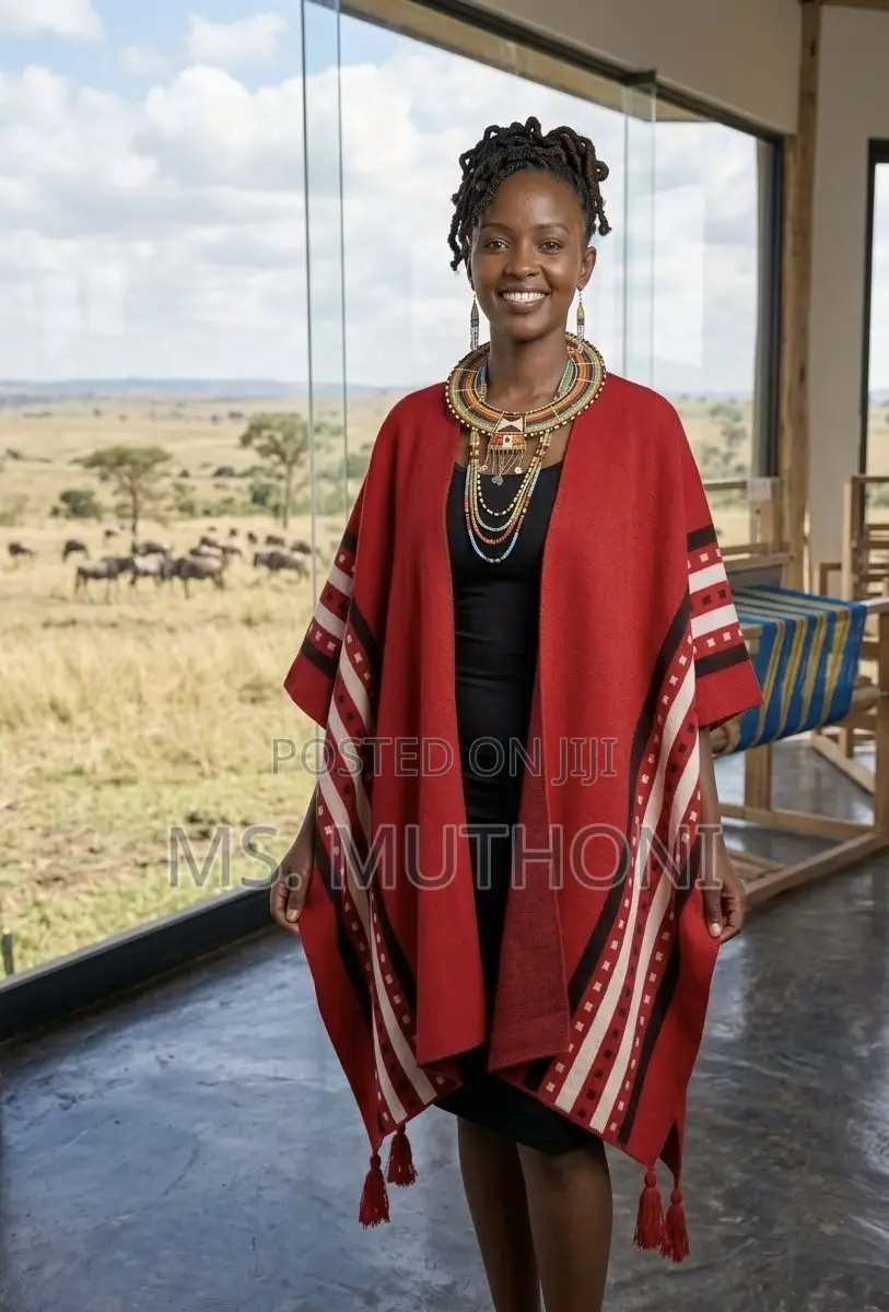 The Mara Patterned Ruana Shawl / Poncho
