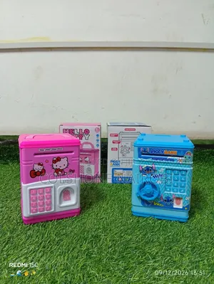 Electronic Kids Piggy Bank Safe Code Simulated Fingerprint Scanner