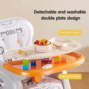 3-in-1 Convertible Baby High Chair Toddler Feeding Seat With Wheels