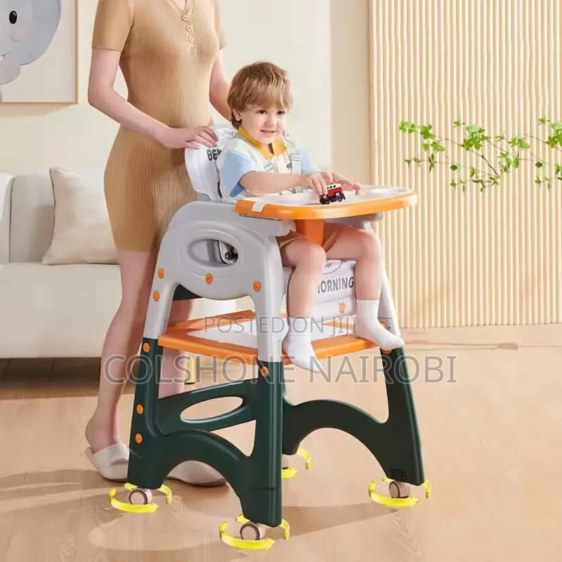 3-in-1 Convertible Baby High Chair Toddler Feeding Seat With Wheels
