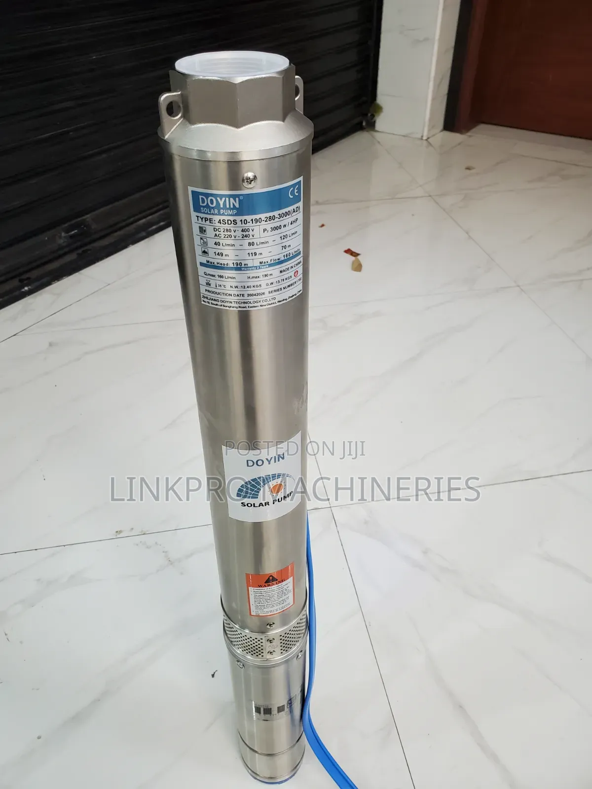 4hp 3000 Watts Doyin AC/DC 190 Metres Head Submersible Pump