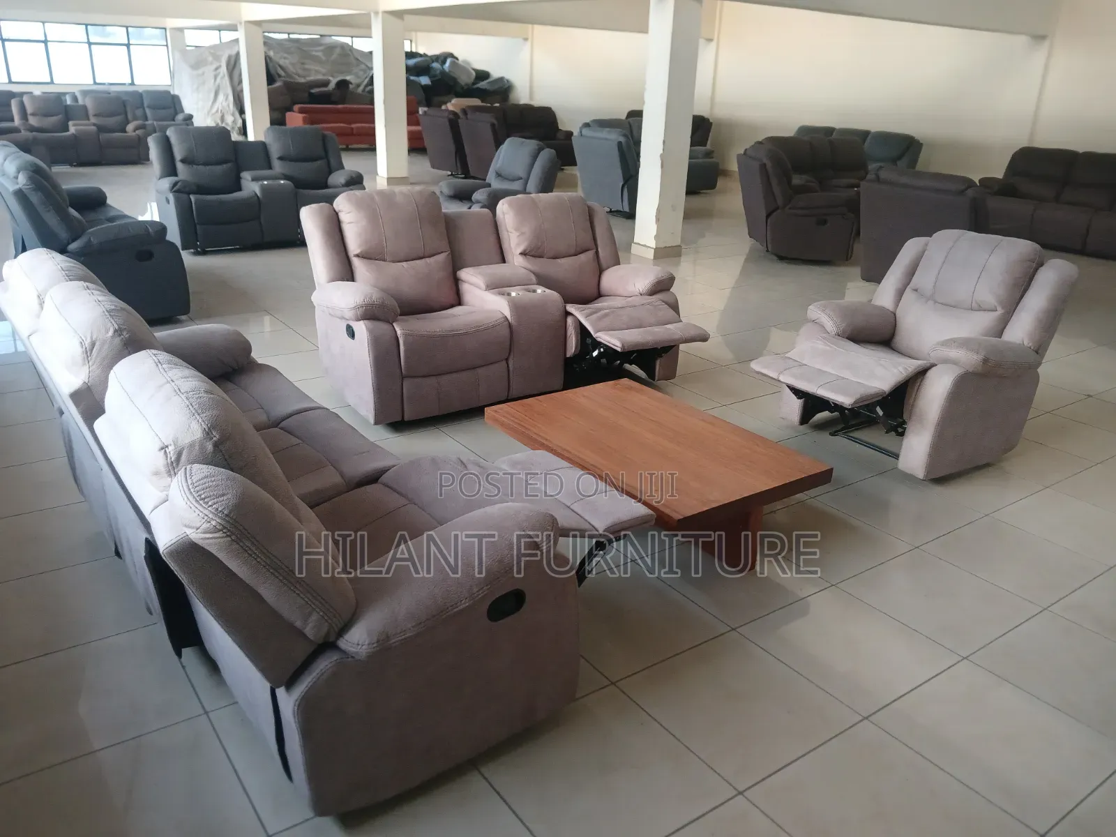 Stylish Elegant Six-Seater Reclining Sofa