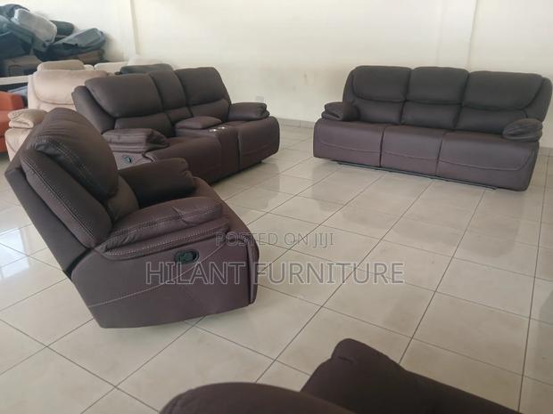 Royal Soft Fabric Recliner Sofa Set - main view