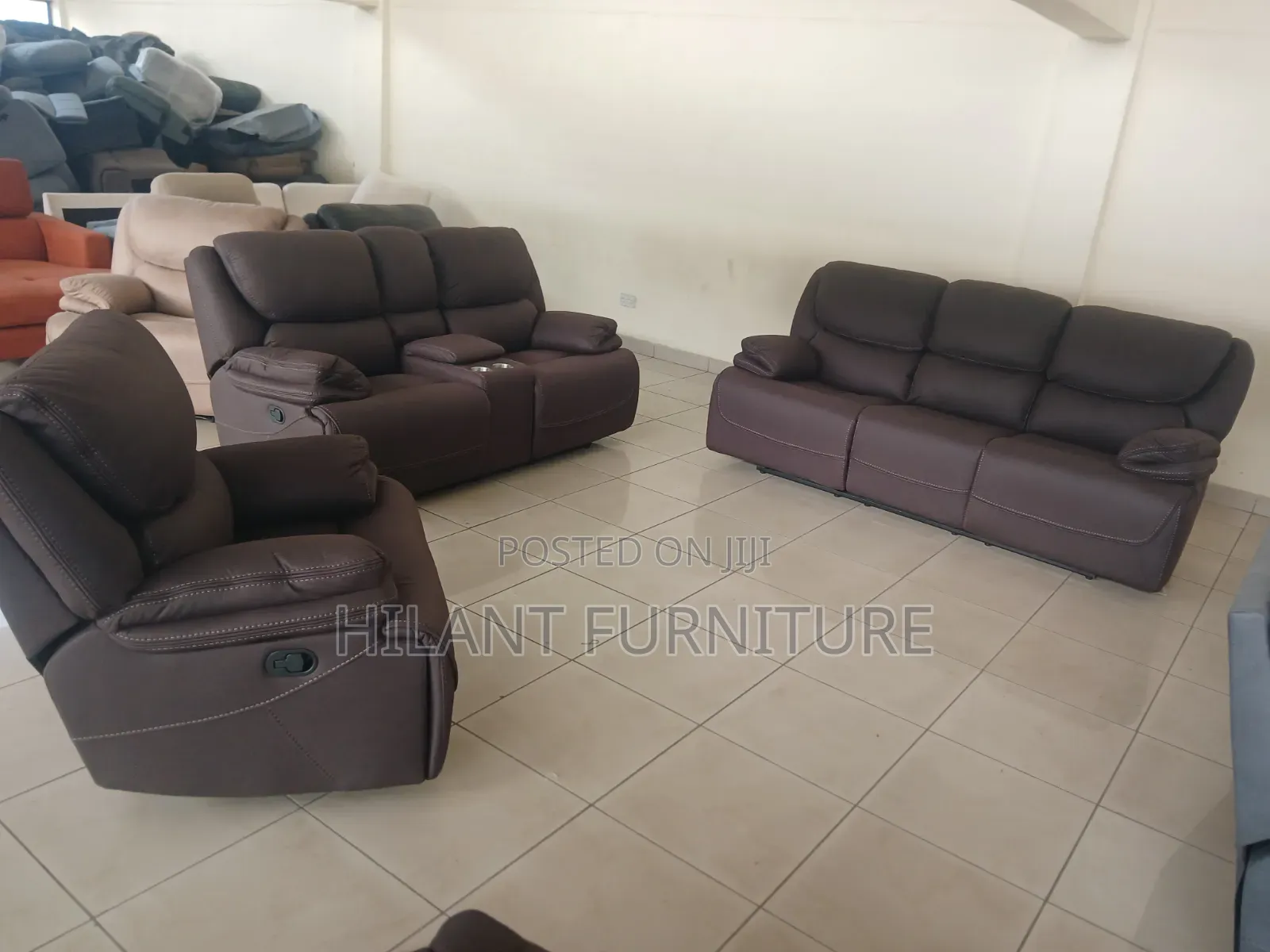 Royal Soft Fabric Recliner Sofa Set