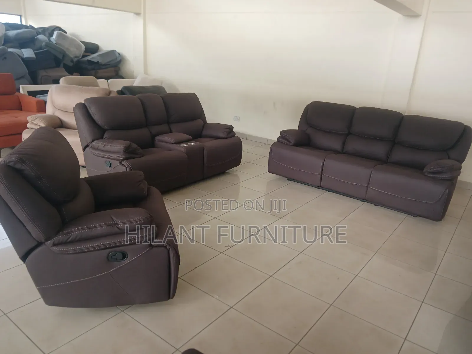 Royal Soft Fabric Recliner Sofa Set